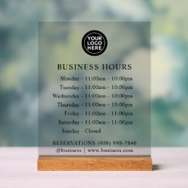 AUFGESTELLT | Logos und Geschäftszeiten | Akryling Acrylschild