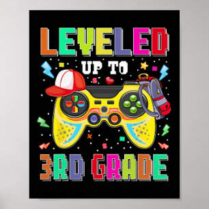 Aufgestiegen zum 3. Klasse Gamer Erster Tag Jungen Poster