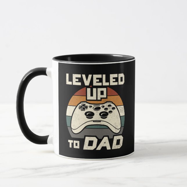 Aufgestiegen zum Dad Retro Gamer Controller Tasse (Links)
