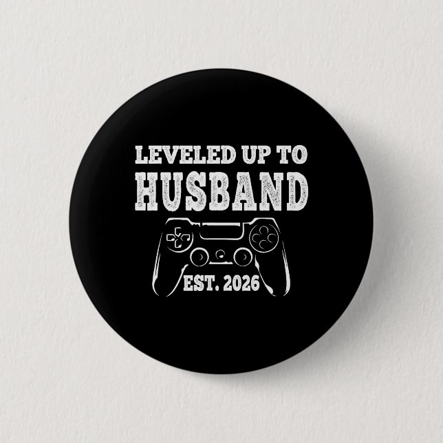 Aufgestiegen zum Ehemann 2026 Frischvermählter Brä Button (Vorderseite)