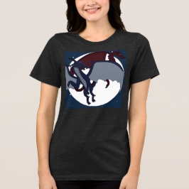 Aufgestiegener Mythologischer Fantasy-Drache-Mond- Tri-Blend Shirt