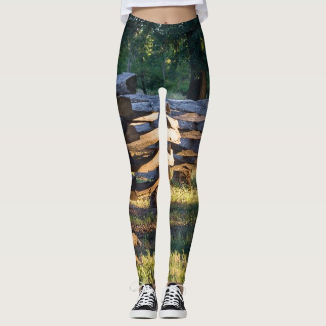Aufgeteilte Schienen-Zaun Leggings (Vorderseite)