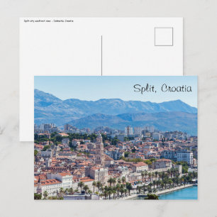 Aufgeteilte Stadtpromenade aus der Luft, Dalmatien Postkarte