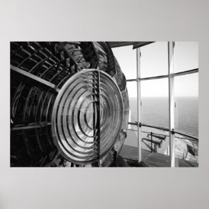 Aufgeteilter Felsen-Leuchtturm Poster