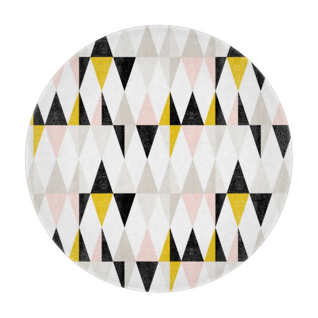 Aufgeteiltes geometrisches Dreieck-Muster Schneidebrett (Vorderseite)