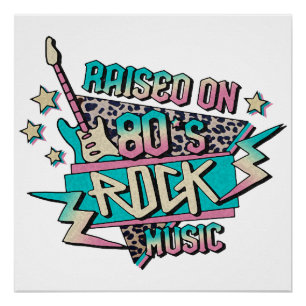 Aufgewachsen auf 80er Rock Music Poster