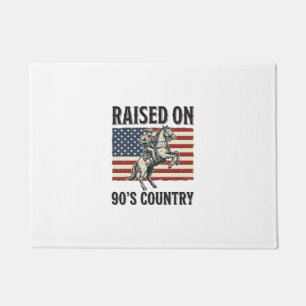Aufgewachsen auf 90er Country Cowboy Western-Shirt Fußmatte