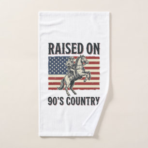 Aufgewachsen auf 90er Country Cowboy Western-Shirt Handtuch