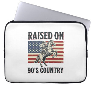 Aufgewachsen auf 90er Country Cowboy Western-Shirt Laptopschutzhülle