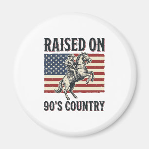 Aufgewachsen auf 90er Country Cowboy Western-Shirt Magnet