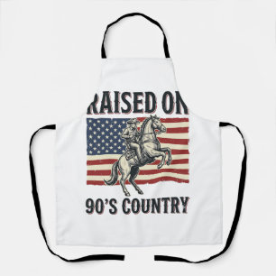 Aufgewachsen auf 90er Country Cowboy Western-Shirt Schürze