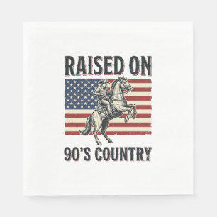 Aufgewachsen auf 90er Country Cowboy Western-Shirt Serviette
