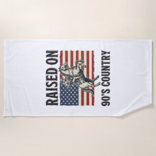 Aufgewachsen auf 90er Country Cowboy Western-Shirt Strandtuch
