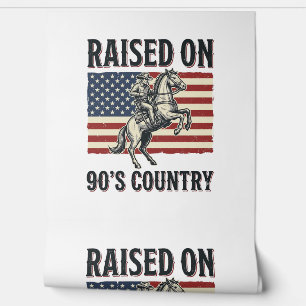Aufgewachsen auf 90er Country Cowboy Western-Shirt Tapete