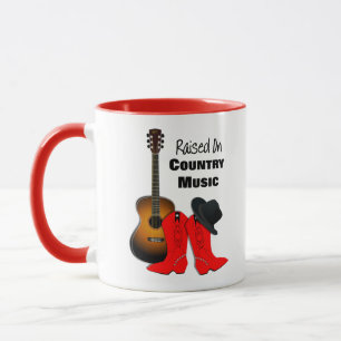 Aufgewachsen auf Country Music Cool Cowgirl Themed Tasse
