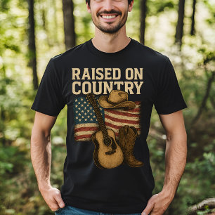 Aufgewachsen auf Country Music USA Western Style T-Shirt
