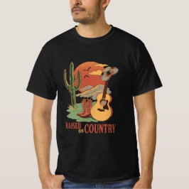 Aufgewachsen auf Land - rustikales Western-Design T-Shirt