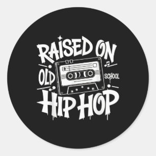 Aufgewachsen auf Old School Graffiti Rap Hip Hop T Runder Aufkleber