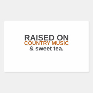 Aufgewachsen mit Country-Musik und süßem Tee - lus Rechteckiger Aufkleber
