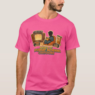 Aufgewachsen von Samstagvormittag Cartoon T-Shirt