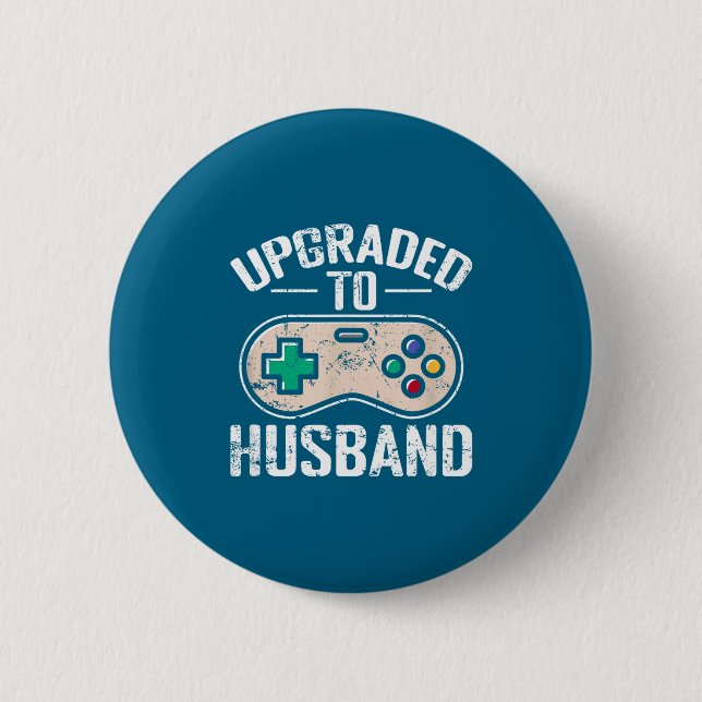 Aufgewerteter Ehemann Grafik Kunst Button (Vorderseite)