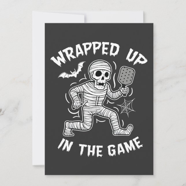 Aufgewühlt im Spiel Pickleball Halloween Einladung (Vorderseite)