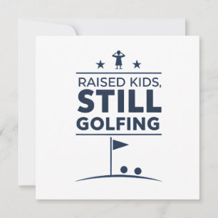 Aufgezogene Kinder Golfen Immer Noch Moderner Golf Feiertagskarte
