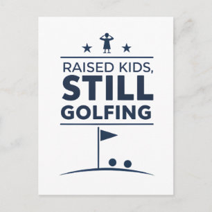 Aufgezogene Kinder Golfen immer noch Moderner Golf Postkarte