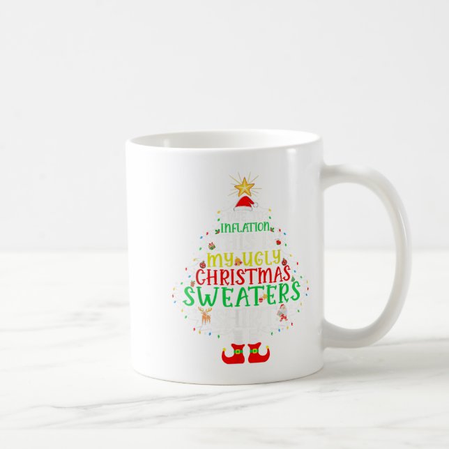 Aufgrund der Inflation Funny Weihnachts Sweater Xm Kaffeetasse (Rechts)
