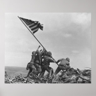 Aufheben der Flagge auf Iwo Jima durch Joe Rosenth Poster