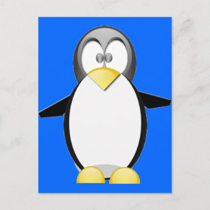 Aufheben eines Penquins Postkarte