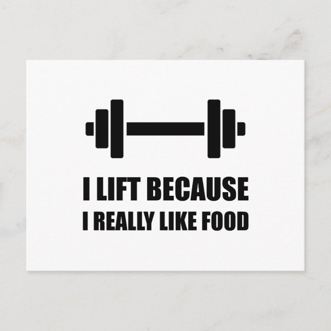 Aufheben, weil wie Lebensmittel lustige Zitat Postkarte (Vorderseite)