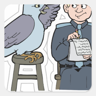 aufhören, Taube zu schnuppern Quadratischer Aufkleber