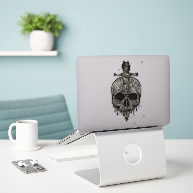 Aufkleber (Laptop auf Schreibtisch)