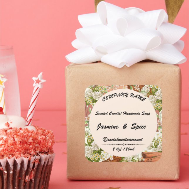 Aufkleber #11, Etikett für Kerzenseife, bearbeitba (Party)