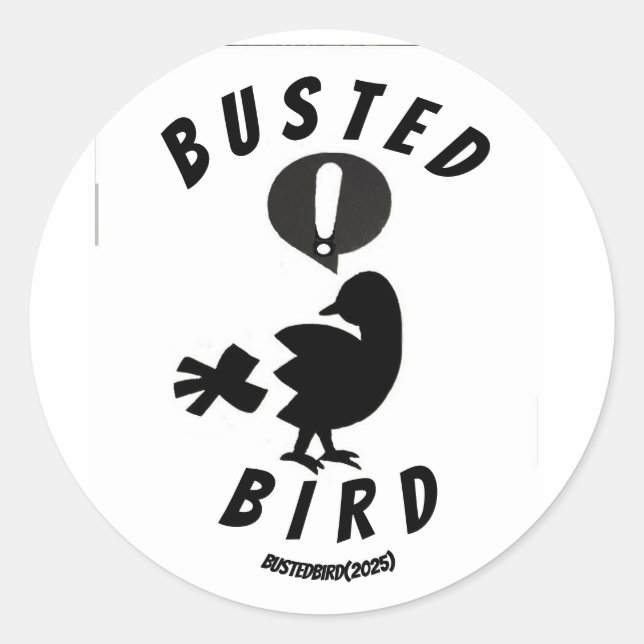 Aufkleber (20) mit dem Logo "Busted Bird" (Vorderseite)