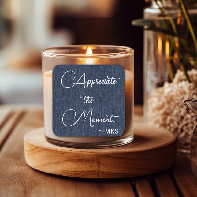 Aufkleber 3-in Blau, Monogramm und positive Bestät (Von Creator hochgeladen)