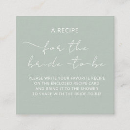 Aufkleber "A RECIPE" für die Brautdusche Begleitkarte