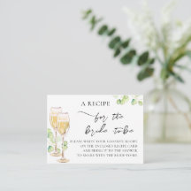 Aufkleber "A RECIPE" für die Brautdusche