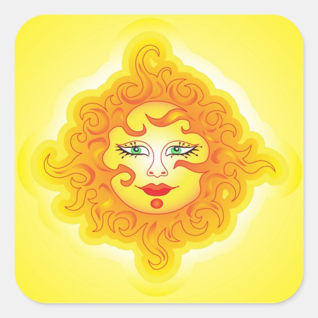 Aufkleber abstrakte Sonne (Vorderseite)