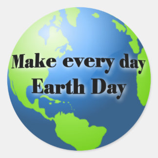 Aufkleber am Earth Day