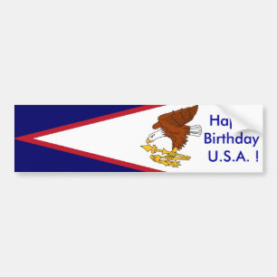 Aufkleber Amerikanisch Samoa, Happy Birthday U.S.A Autoaufkleber