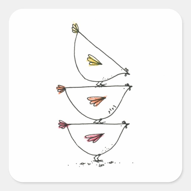 Aufkleber auf dem Hühnerplatz (Vorderseite)