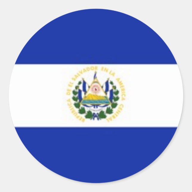 Aufkleber auf der Flagge El Salvadors (Vorderseite)