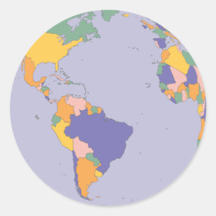 Aufkleber auf der Weltkarte