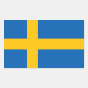 Aufkleber auf schwedischer Flagge