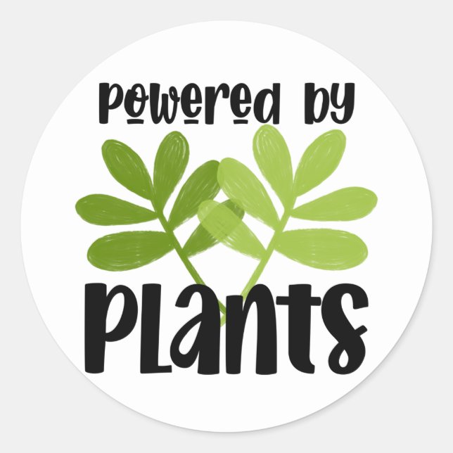 Aufkleber auf veganer Pflanze (Vorderseite)