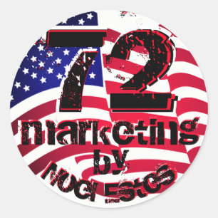 Aufkleber-Aufkleber-amerikanische Flagge USA des Runder Aufkleber