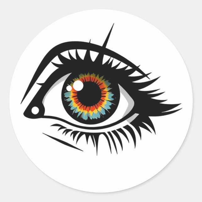 Aufkleber, Auge Runder Aufkleber (Vorderseite)