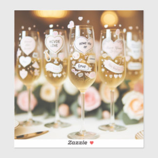 Aufkleber aus Champagnerglas nach Maß mit c Aufkle